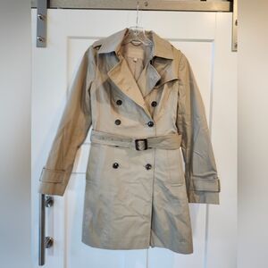 Banana Republic Khaki Double-Breasted Trench Coat